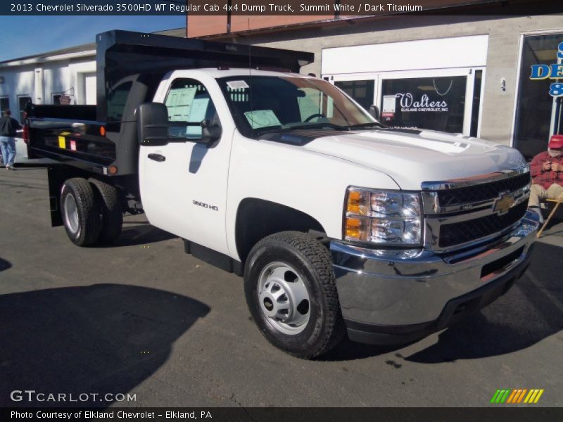 Summit White / Dark Titanium 2013 Chevrolet Silverado 3500HD WT Regular Cab 4x4 Dump Truck