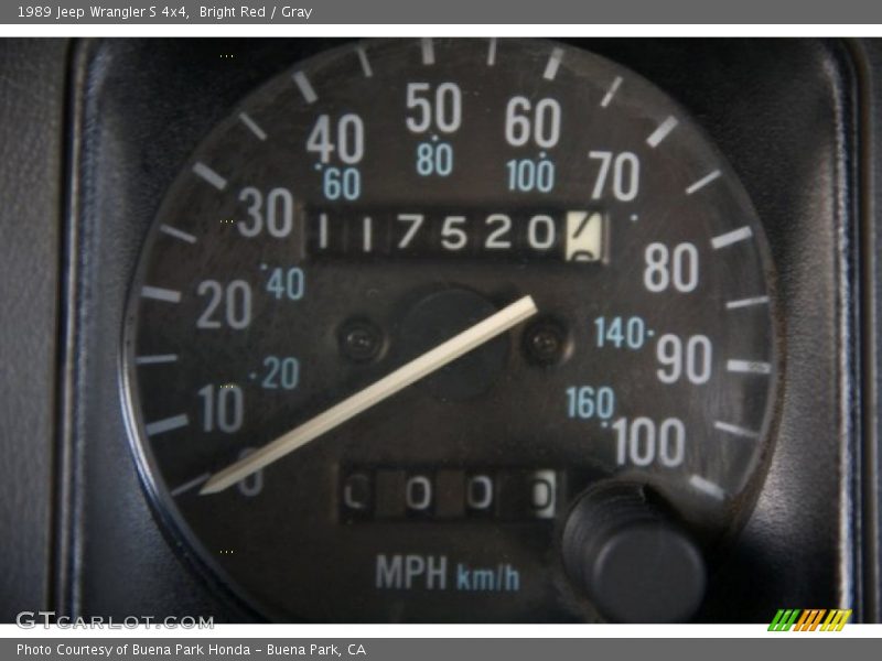Bright Red / Gray 1989 Jeep Wrangler S 4x4