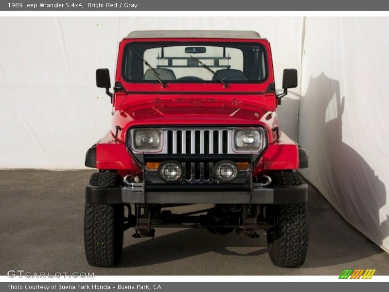Bright Red / Gray 1989 Jeep Wrangler S 4x4