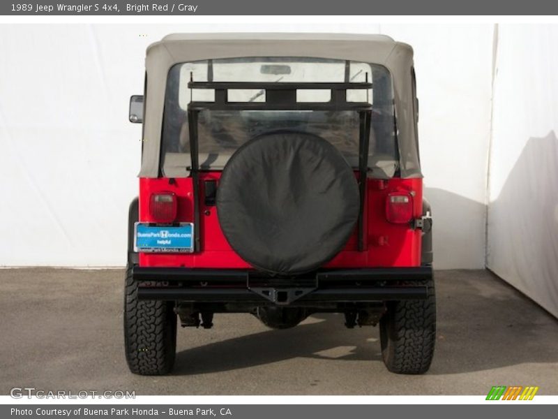 Bright Red / Gray 1989 Jeep Wrangler S 4x4