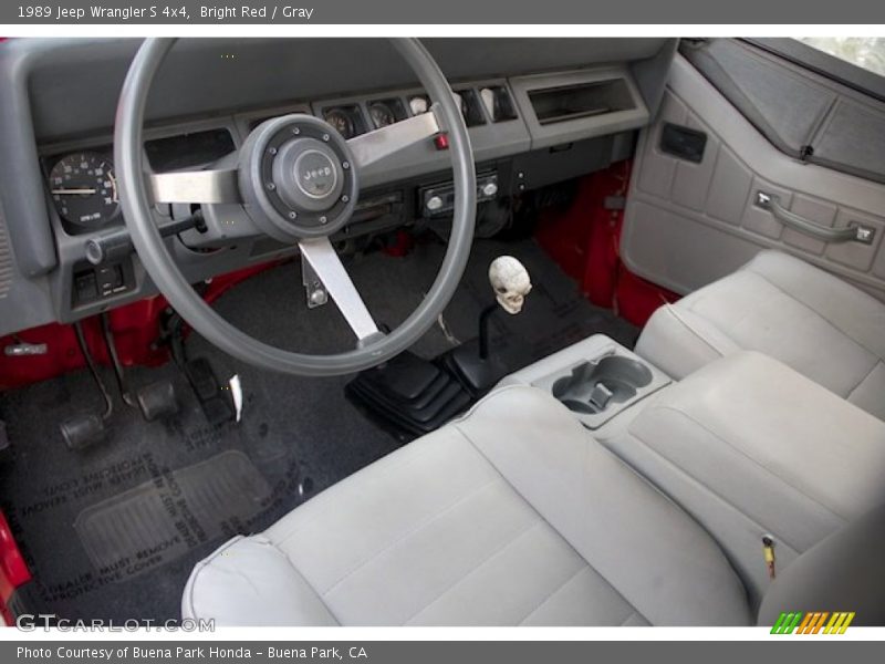 Bright Red / Gray 1989 Jeep Wrangler S 4x4