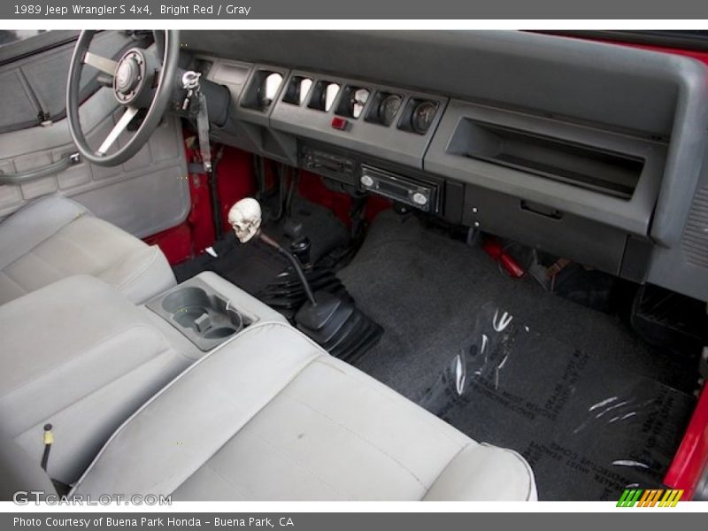 Bright Red / Gray 1989 Jeep Wrangler S 4x4