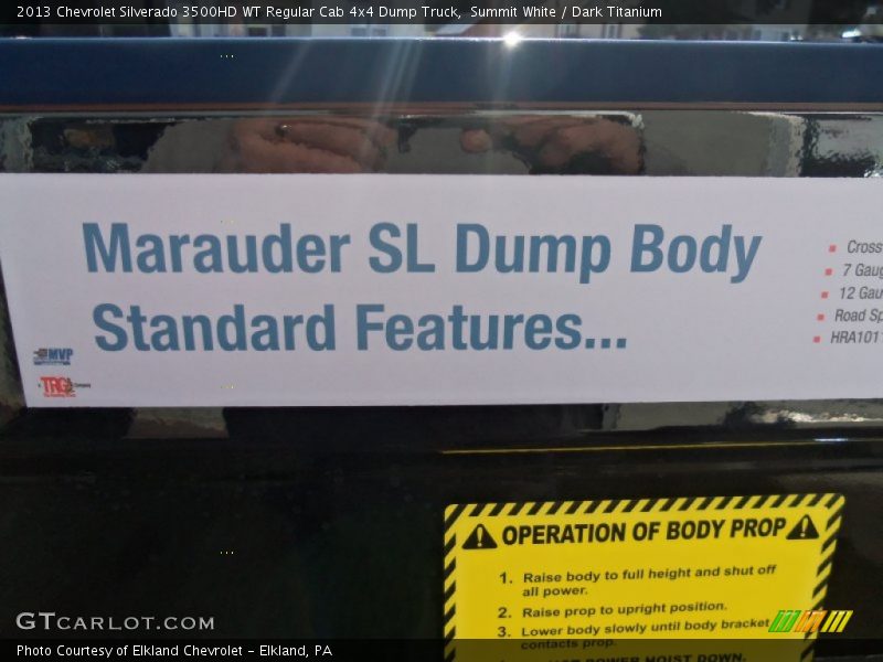Summit White / Dark Titanium 2013 Chevrolet Silverado 3500HD WT Regular Cab 4x4 Dump Truck