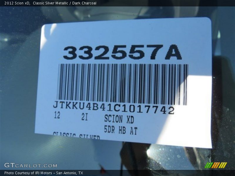Classic Silver Metallic / Dark Charcoal 2012 Scion xD