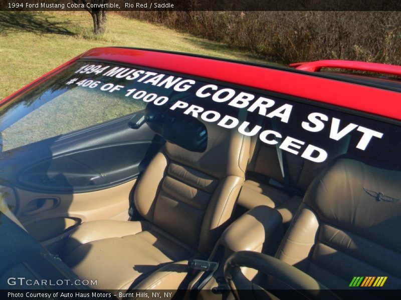 Rio Red / Saddle 1994 Ford Mustang Cobra Convertible