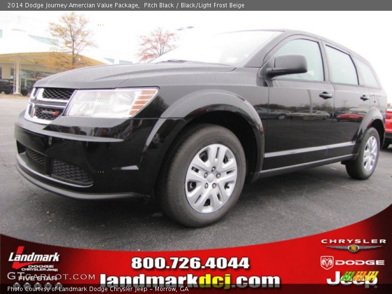 Pitch Black / Black/Light Frost Beige 2014 Dodge Journey Amercian Value Package