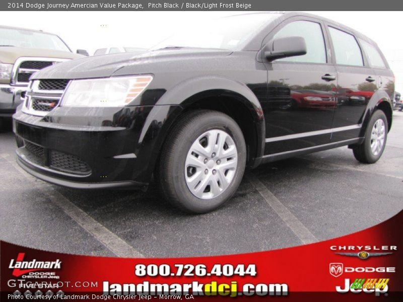 Pitch Black / Black/Light Frost Beige 2014 Dodge Journey Amercian Value Package