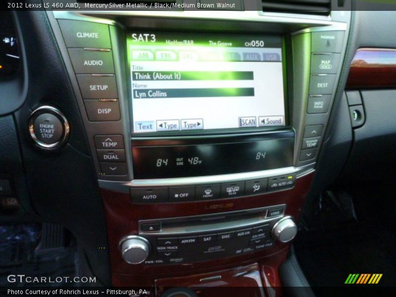 Mercury Silver Metallic / Black/Medium Brown Walnut 2012 Lexus LS 460 AWD