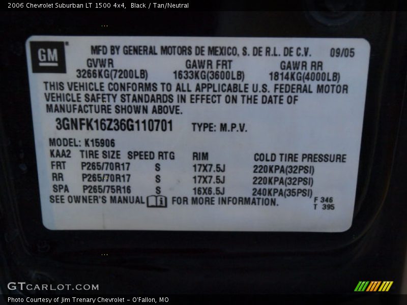 Black / Tan/Neutral 2006 Chevrolet Suburban LT 1500 4x4