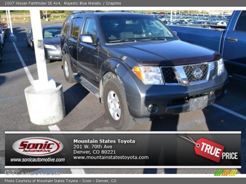Majestic Blue Metallic / Graphite 2007 Nissan Pathfinder SE 4x4
