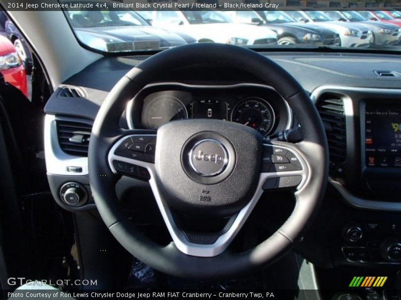 Brilliant Black Crystal Pearl / Iceland - Black/Iceland Gray 2014 Jeep Cherokee Latitude 4x4