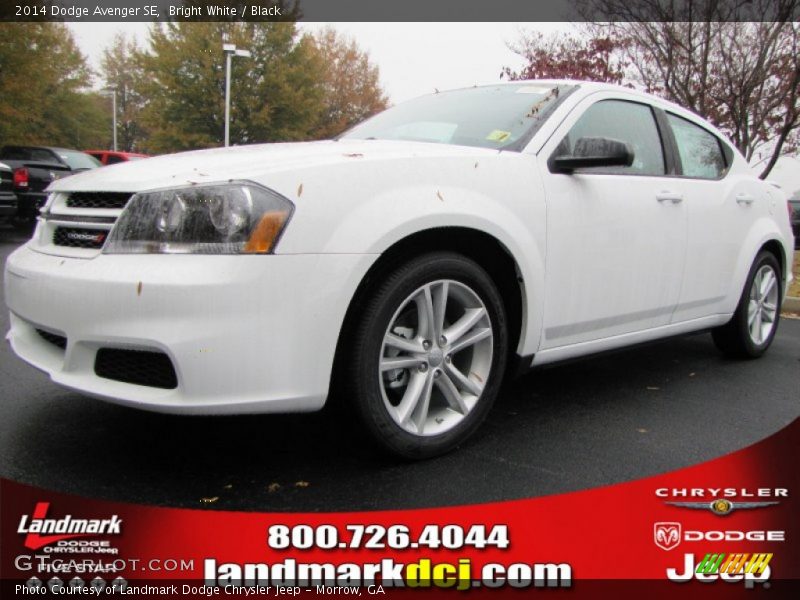 Bright White / Black 2014 Dodge Avenger SE