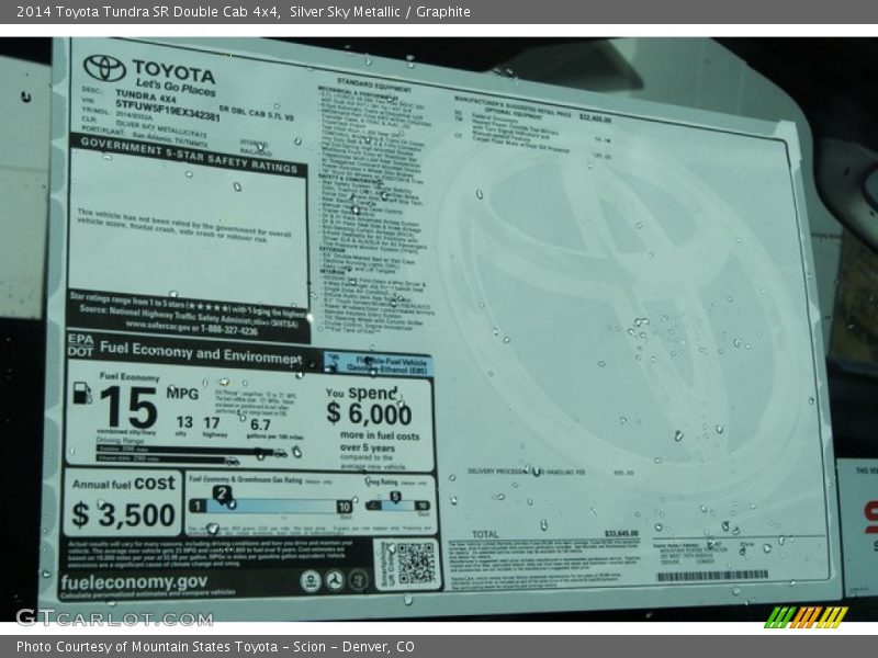 Silver Sky Metallic / Graphite 2014 Toyota Tundra SR Double Cab 4x4