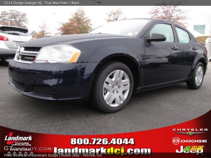 True Blue Pearl / Black 2014 Dodge Avenger SE
