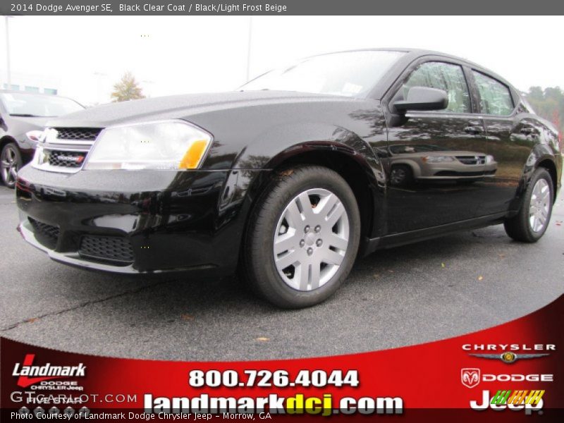 Black Clear Coat / Black/Light Frost Beige 2014 Dodge Avenger SE