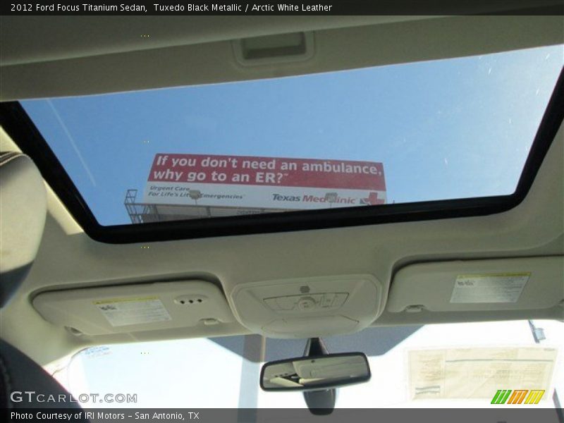 Tuxedo Black Metallic / Arctic White Leather 2012 Ford Focus Titanium Sedan