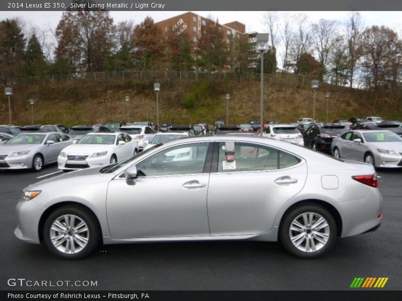 Silver Lining Metallic / Light Gray 2014 Lexus ES 350