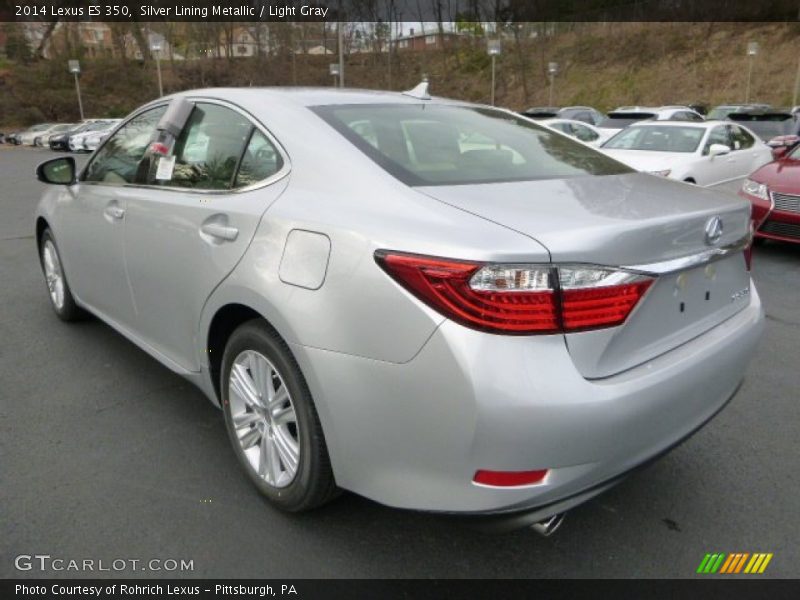Silver Lining Metallic / Light Gray 2014 Lexus ES 350