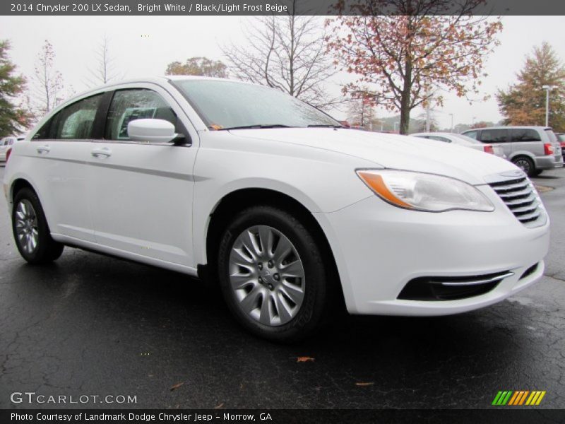 Bright White / Black/Light Frost Beige 2014 Chrysler 200 LX Sedan