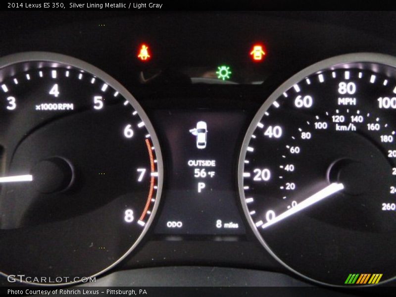 Silver Lining Metallic / Light Gray 2014 Lexus ES 350