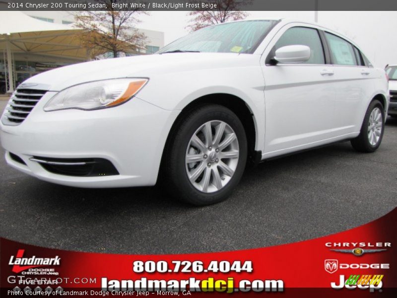 Bright White / Black/Light Frost Beige 2014 Chrysler 200 Touring Sedan