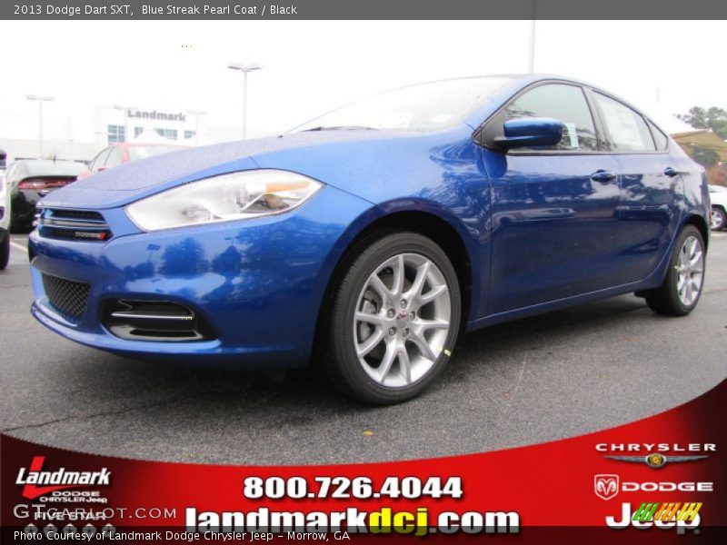 Blue Streak Pearl Coat / Black 2013 Dodge Dart SXT