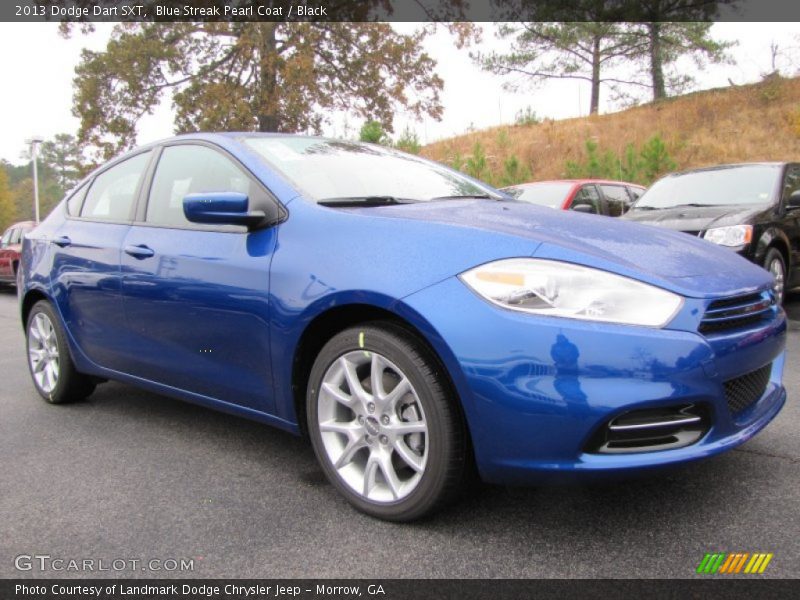 Blue Streak Pearl Coat / Black 2013 Dodge Dart SXT