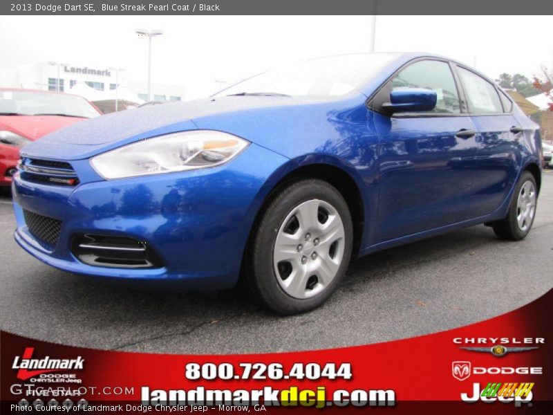 Blue Streak Pearl Coat / Black 2013 Dodge Dart SE