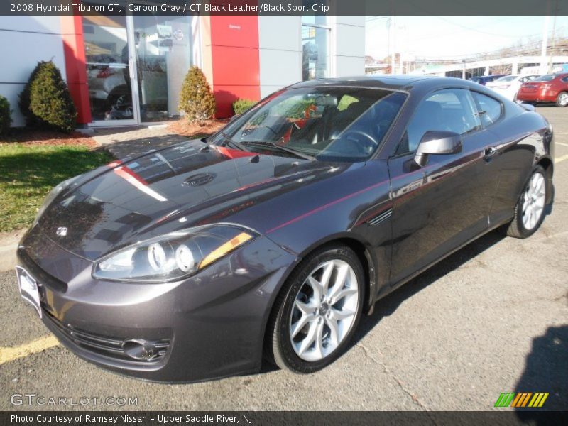 Carbon Gray / GT Black Leather/Black Sport Grip 2008 Hyundai Tiburon GT