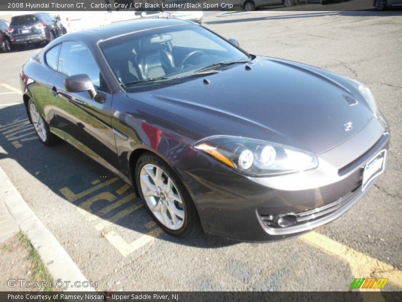 Carbon Gray / GT Black Leather/Black Sport Grip 2008 Hyundai Tiburon GT