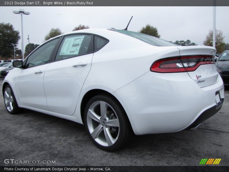 Bright White / Black/Ruby Red 2013 Dodge Dart GT
