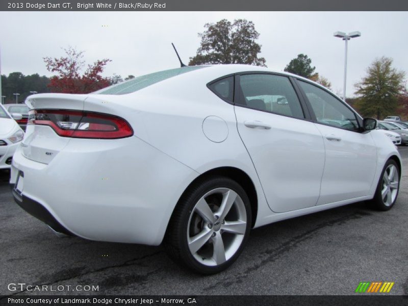 Bright White / Black/Ruby Red 2013 Dodge Dart GT