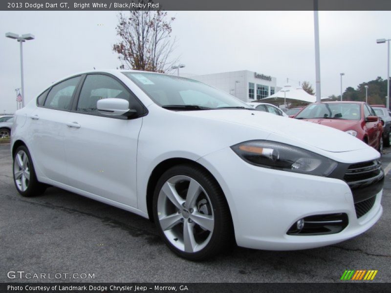 Bright White / Black/Ruby Red 2013 Dodge Dart GT