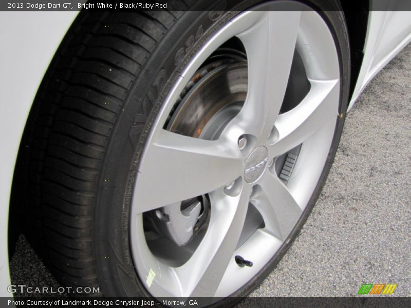 Bright White / Black/Ruby Red 2013 Dodge Dart GT