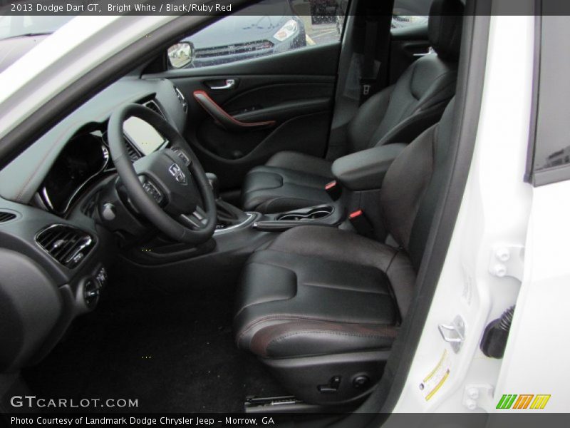 Bright White / Black/Ruby Red 2013 Dodge Dart GT