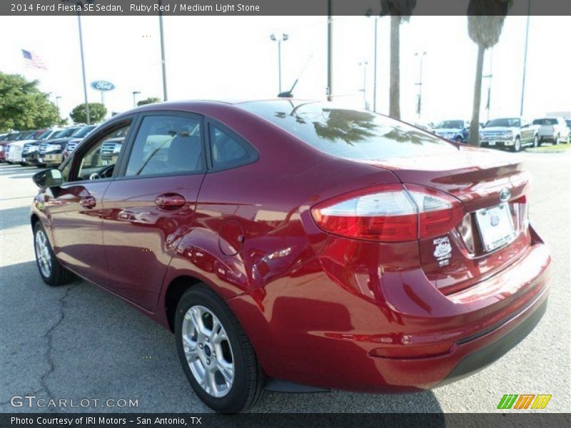 Ruby Red / Medium Light Stone 2014 Ford Fiesta SE Sedan