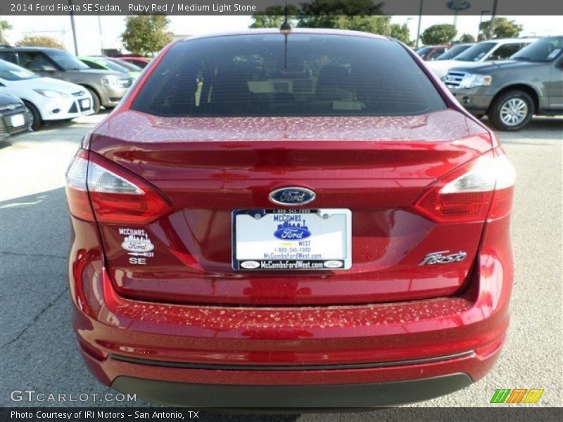 Ruby Red / Medium Light Stone 2014 Ford Fiesta SE Sedan