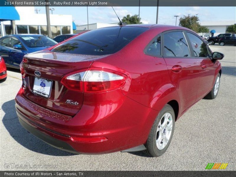 Ruby Red / Medium Light Stone 2014 Ford Fiesta SE Sedan