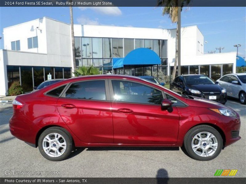Ruby Red / Medium Light Stone 2014 Ford Fiesta SE Sedan