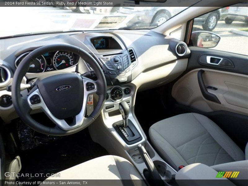 Ruby Red / Medium Light Stone 2014 Ford Fiesta SE Sedan