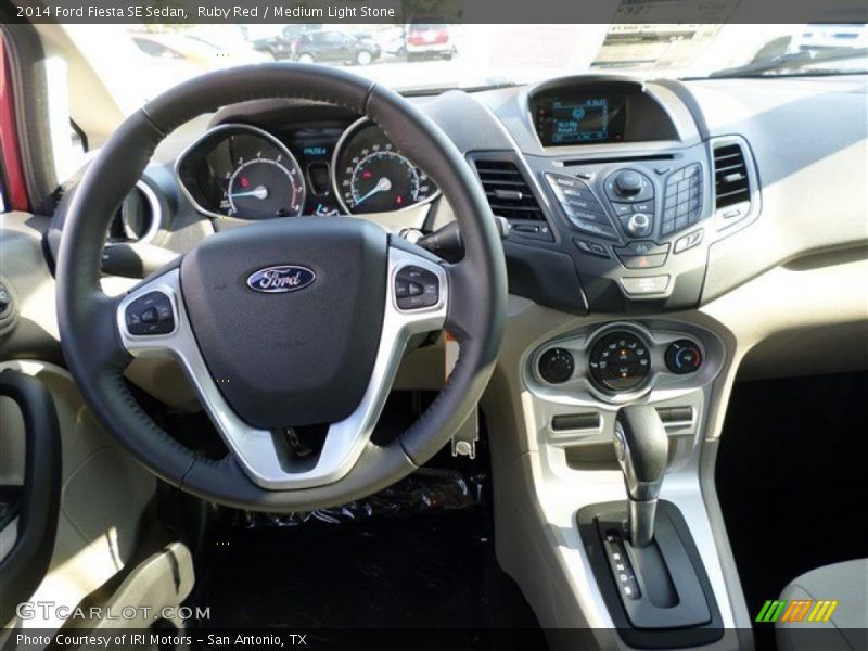 Ruby Red / Medium Light Stone 2014 Ford Fiesta SE Sedan