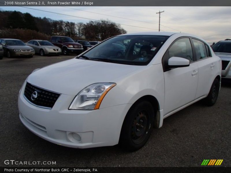 Fresh Powder White / Beige 2008 Nissan Sentra 2.0