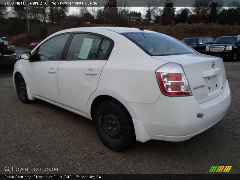 Fresh Powder White / Beige 2008 Nissan Sentra 2.0