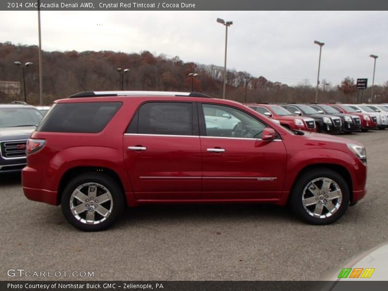 Crystal Red Tintcoat / Cocoa Dune 2014 GMC Acadia Denali AWD
