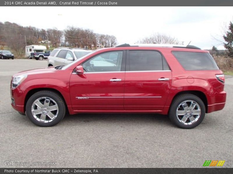 Crystal Red Tintcoat / Cocoa Dune 2014 GMC Acadia Denali AWD