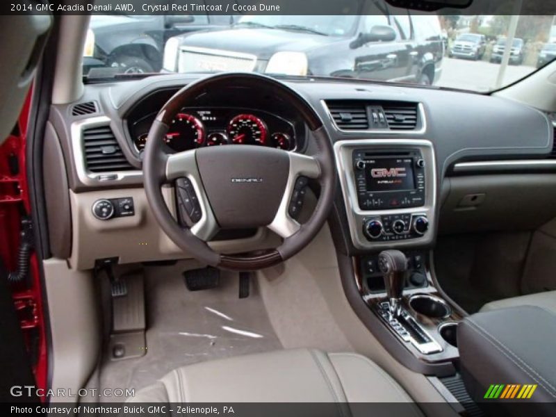 Crystal Red Tintcoat / Cocoa Dune 2014 GMC Acadia Denali AWD