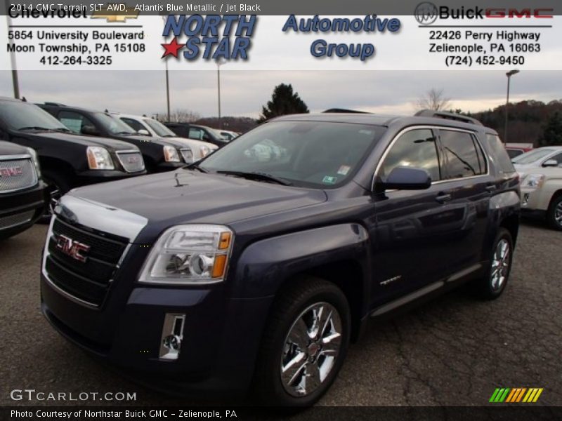 Atlantis Blue Metallic / Jet Black 2014 GMC Terrain SLT AWD