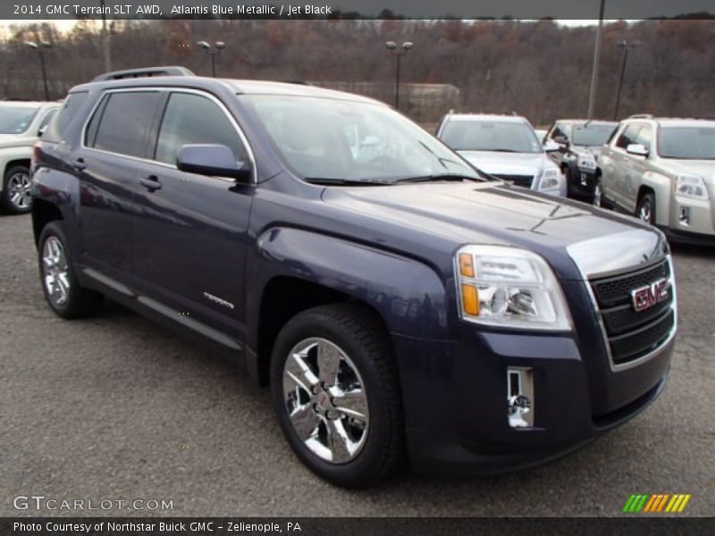 Atlantis Blue Metallic / Jet Black 2014 GMC Terrain SLT AWD