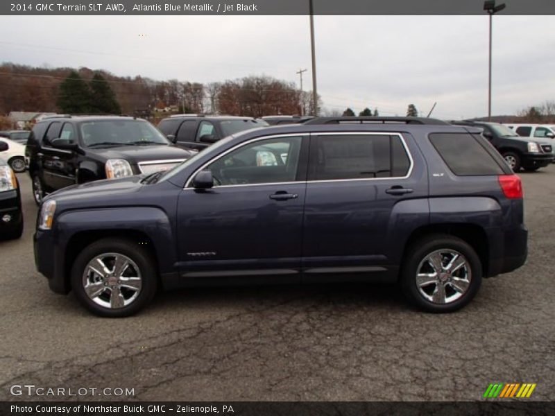Atlantis Blue Metallic / Jet Black 2014 GMC Terrain SLT AWD