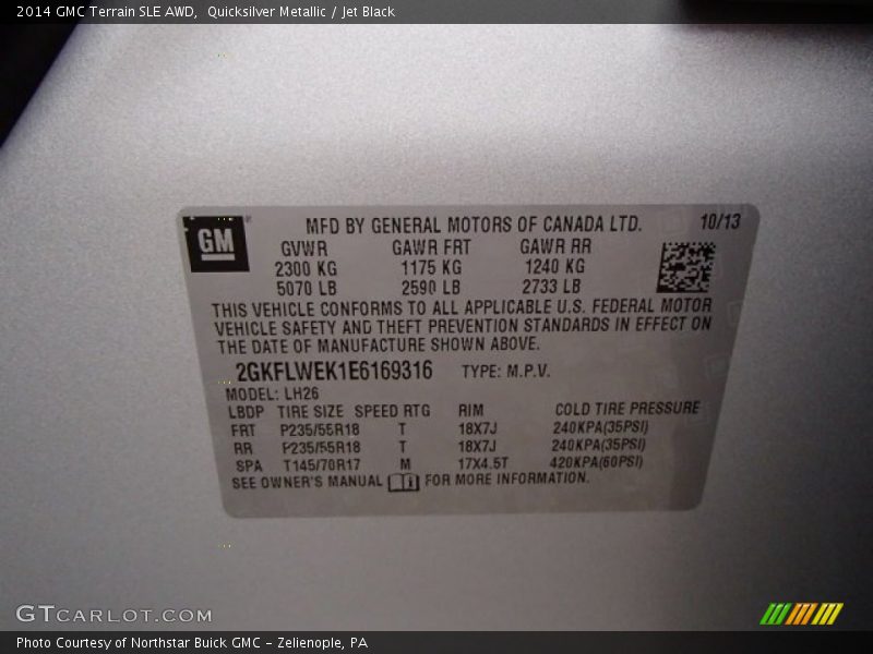 Quicksilver Metallic / Jet Black 2014 GMC Terrain SLE AWD